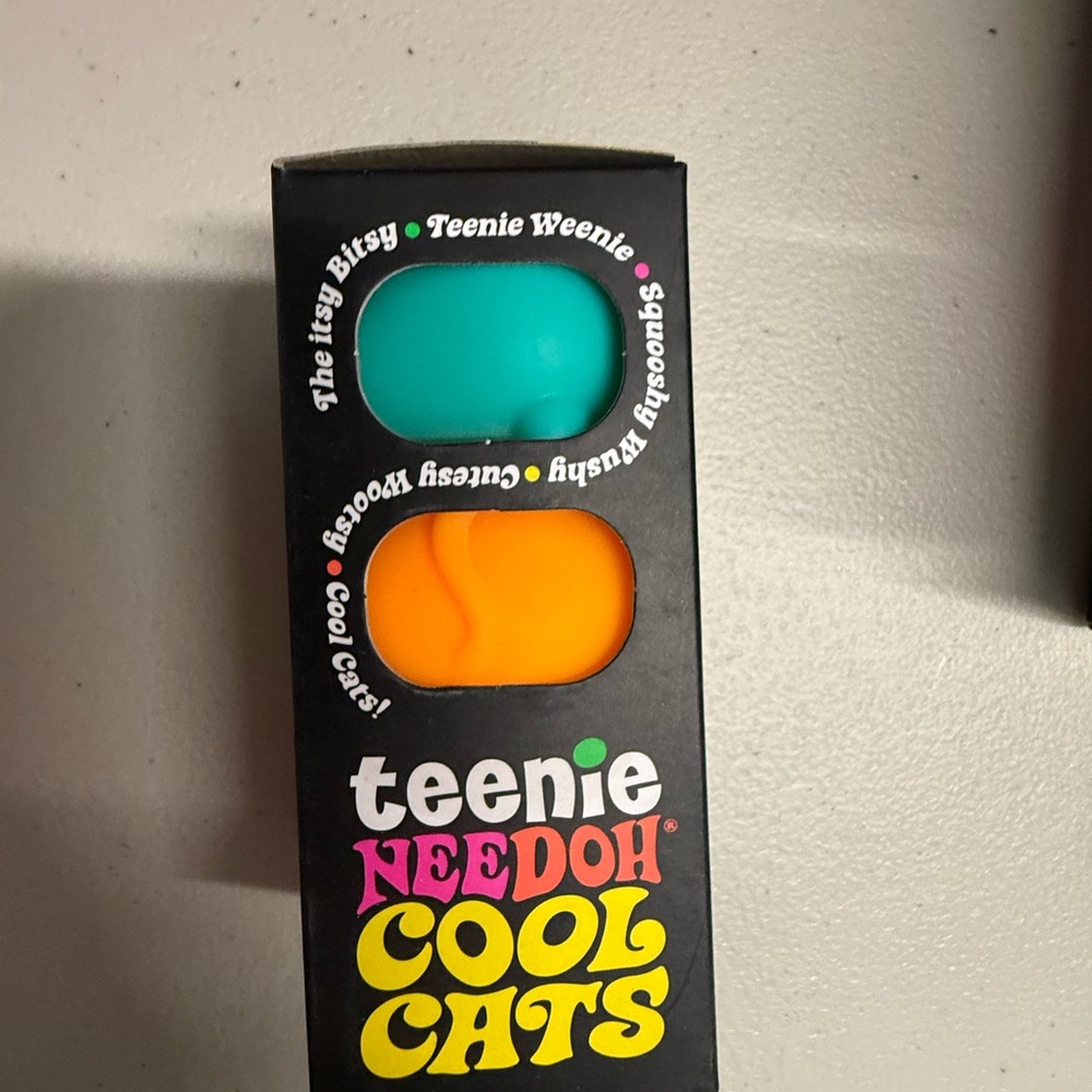 NIB VIRAL RARE Cool Cats Squishy Toy Set - Teal & Orange